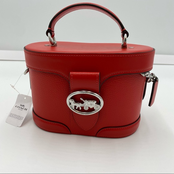 Coach PebbleLeather Georgia Crossbody Bright Poppy - Picture 1 of 11